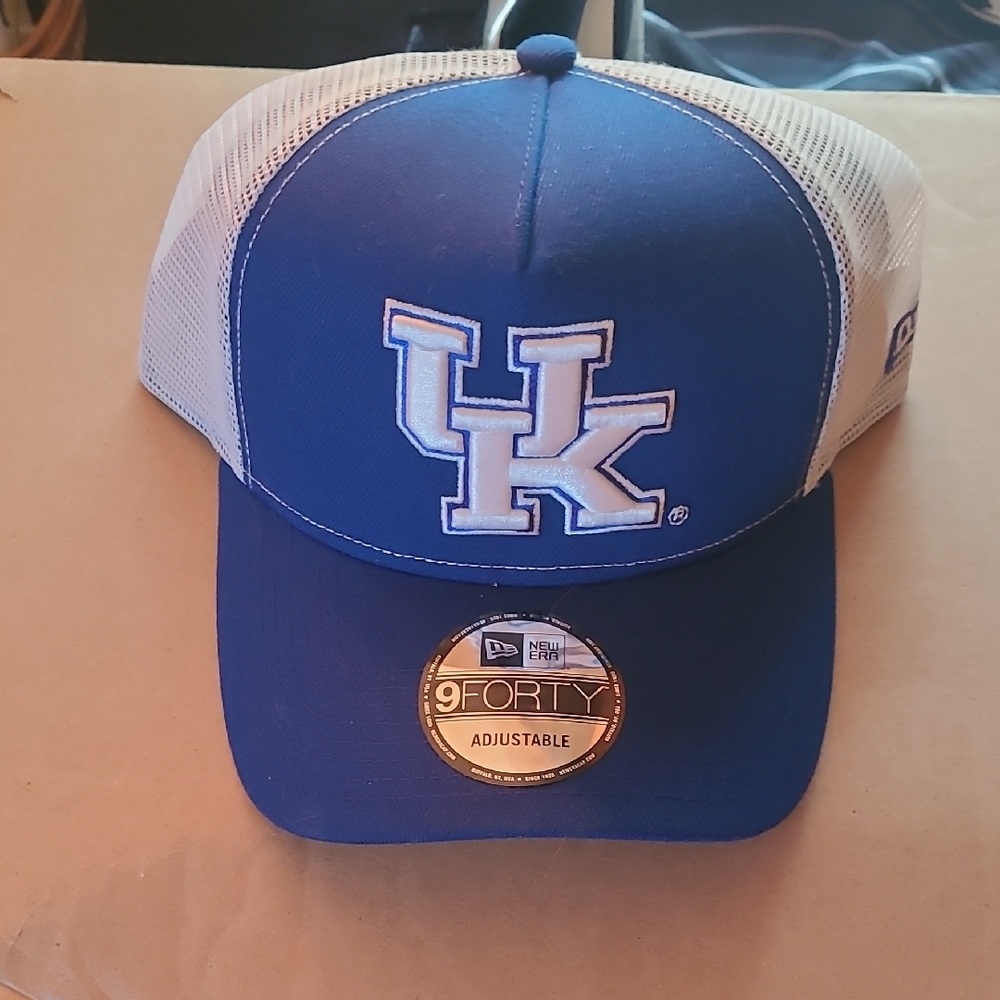 New Era Blue and White Snapback Hat with University of Kentucky. Logo